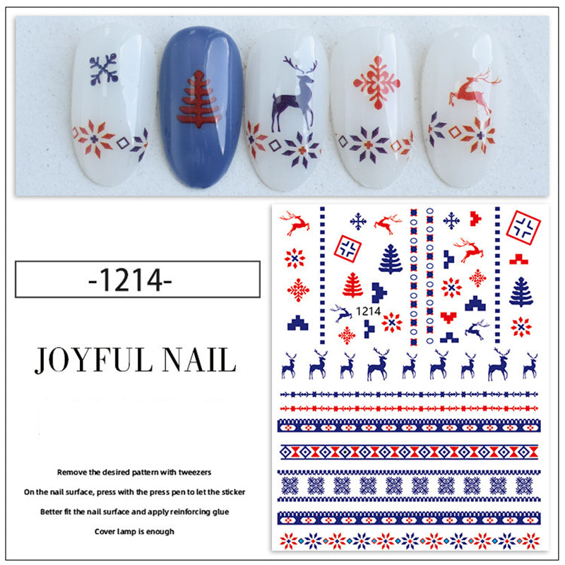 Christmas Nail Sticker Santa Elf Snowman Nail DIY Decoration