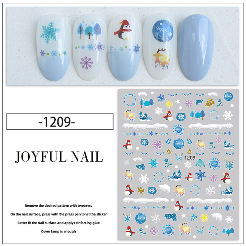 Christmas Nail Sticker Santa Elf Snowman Nail DIY Decoration
