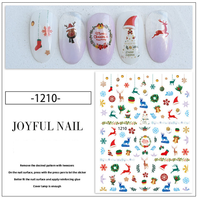 Christmas Nail Sticker Santa Elf Snowman Nail DIY Decoration