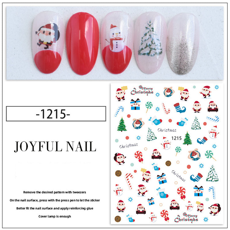Christmas Nail Sticker Santa Elf Snowman Nail DIY Decoration
