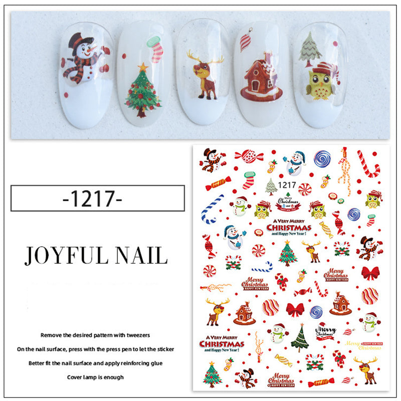 Christmas Nail Sticker Santa Elf Snowman Nail DIY Decoration