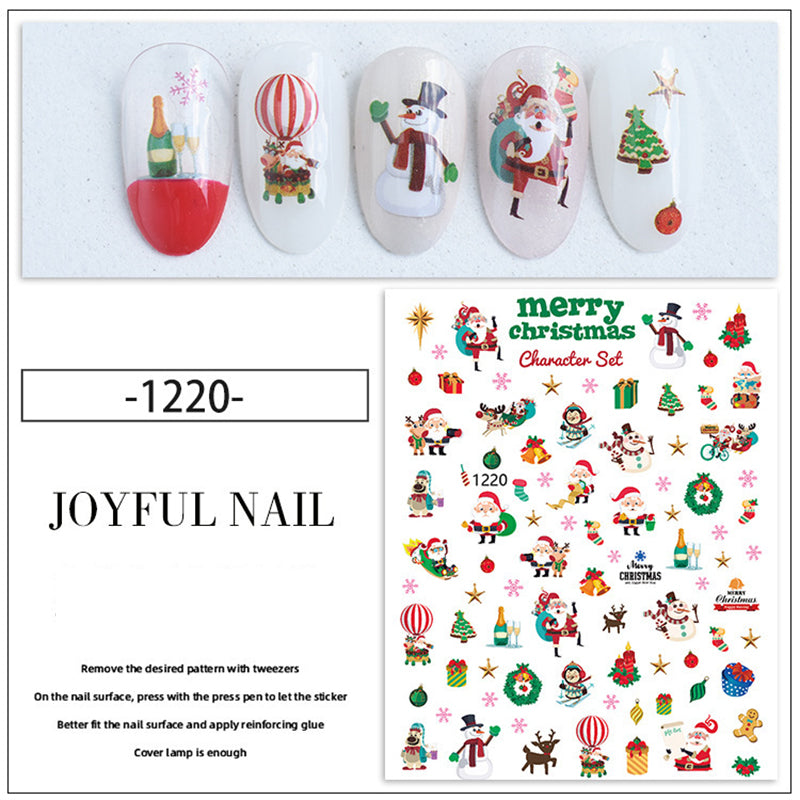 Christmas Nail Sticker Santa Elf Snowman Nail DIY Decoration