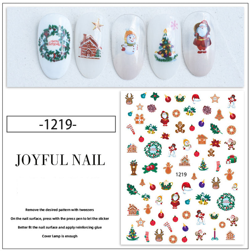 Christmas Nail Sticker Santa Elf Snowman Nail DIY Decoration