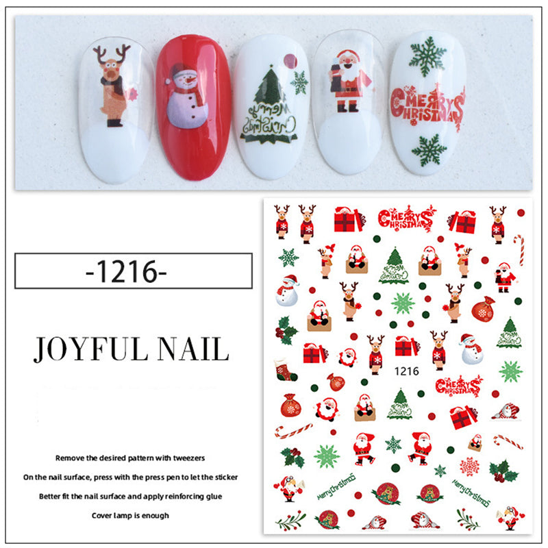 Christmas Nail Sticker Santa Elf Snowman Nail DIY Decoration