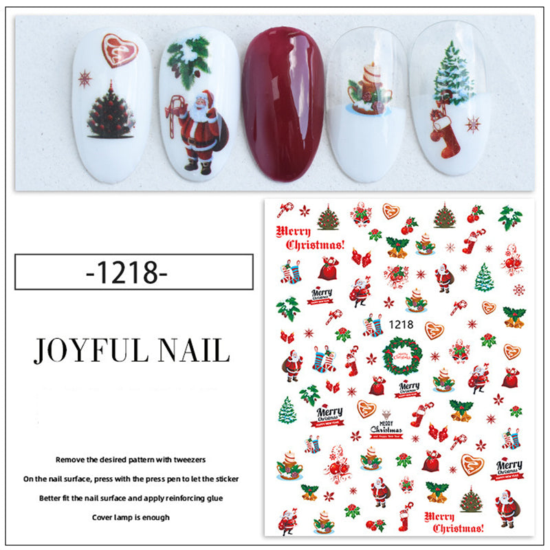 Christmas Nail Sticker Santa Elf Snowman Nail DIY Decoration