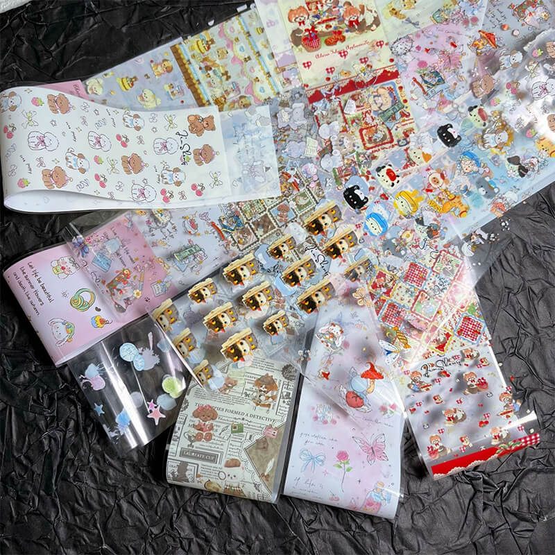 Adorable cartoon nail foil with bear and rabbit patterns for creative nail art-2