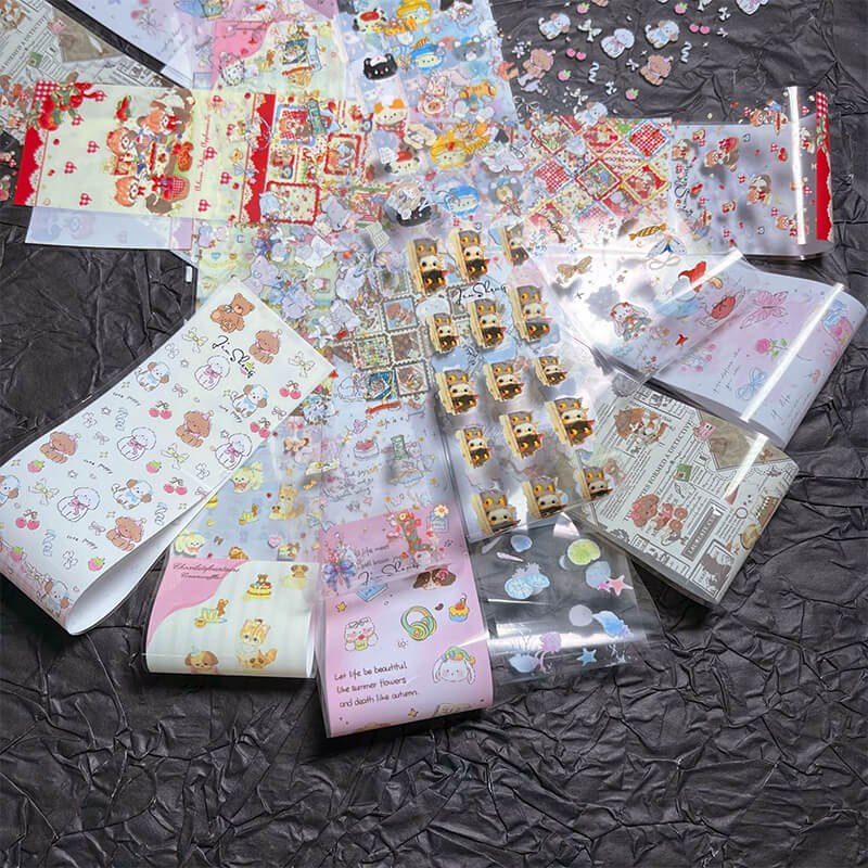 Adorable cartoon nail foil with bear and rabbit patterns for creative nail art-4