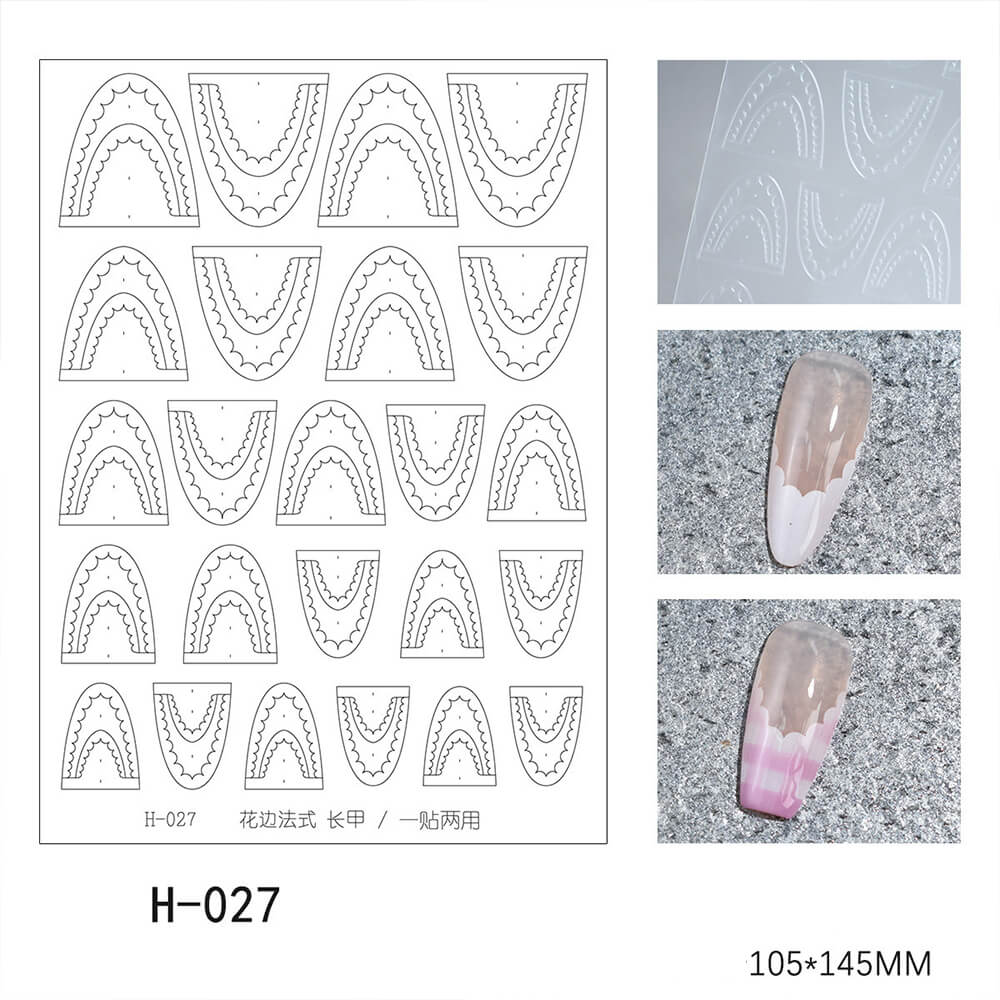 Accurate French Nail Art Stencil Stickers with Alignment Line