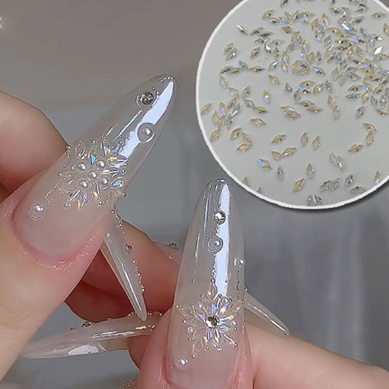 100pcs Diamond-shaped Rhinsetone Zircon Crystal Gemstones for Nail Art Decoration