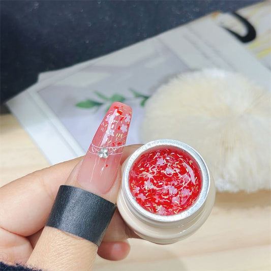 Cherry Blossom Glitter Gel Polish