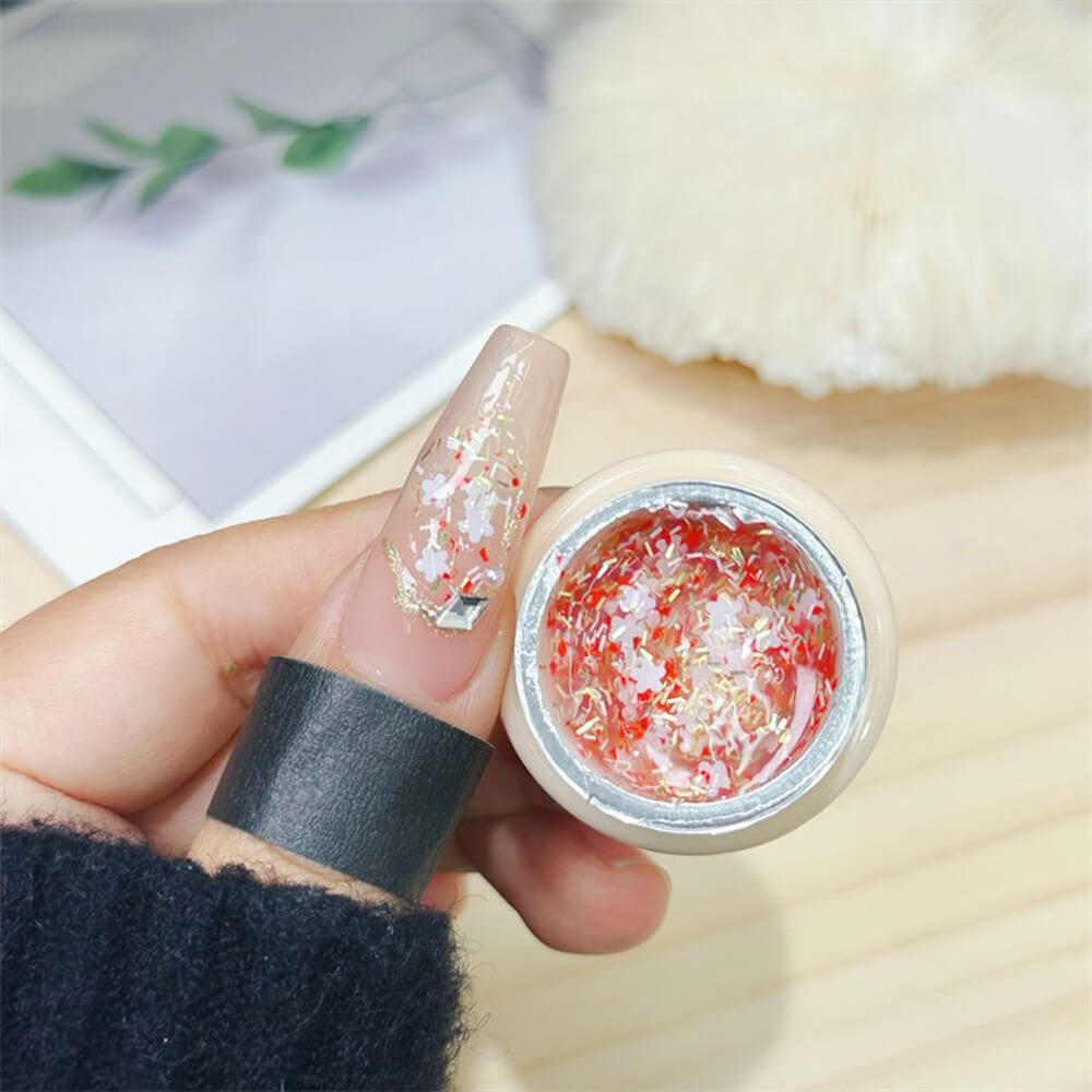 Cherry Blossom Glitter Gel Polish