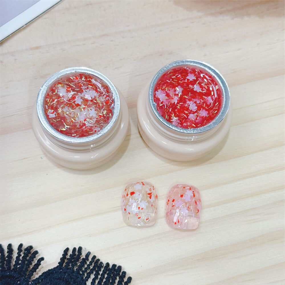 Cherry Blossom Glitter Gel Polish