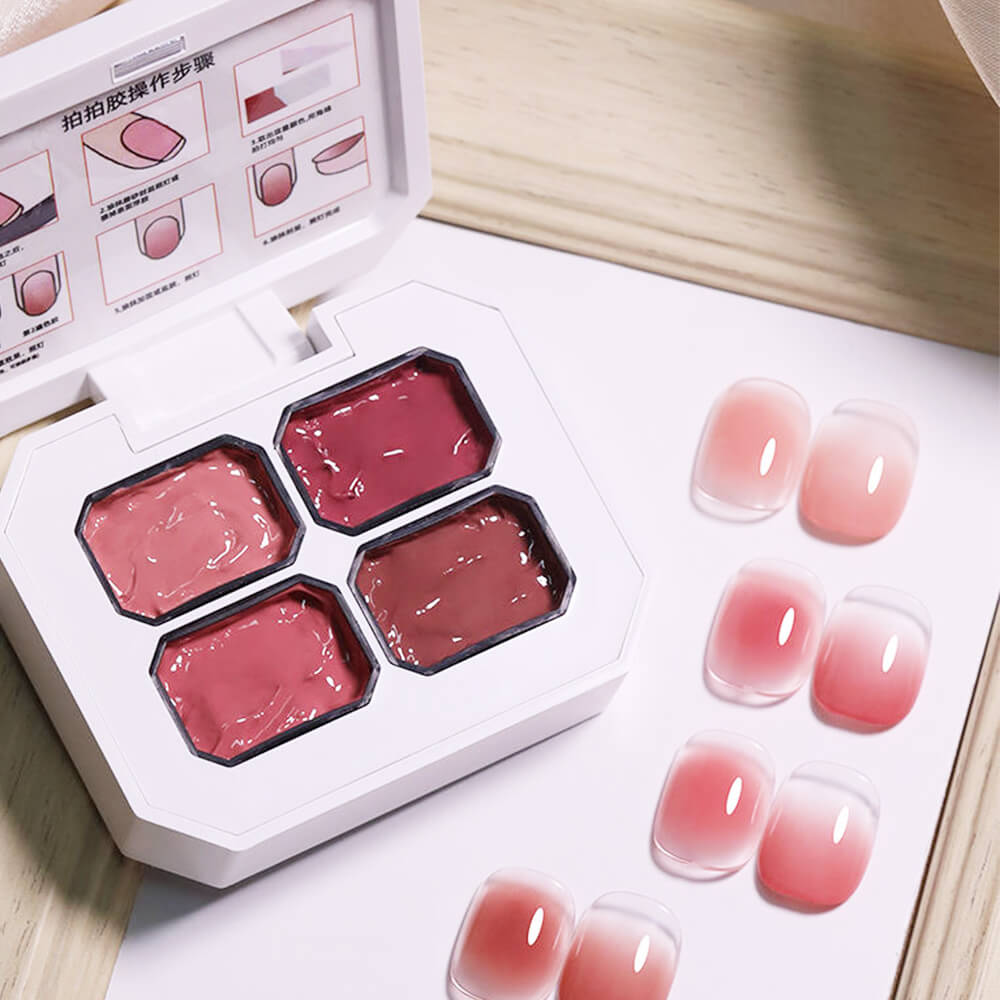 Four Grid Red Pat Paingting Gel No Wipe Gel Nail Polish