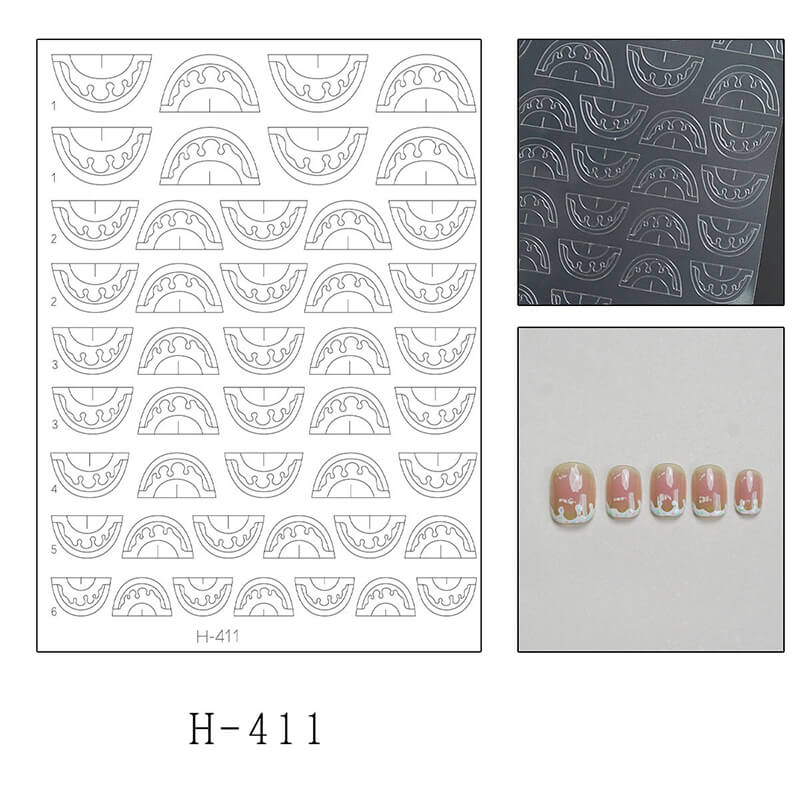 French Lace Nail Stickers – Butterfly, Star, Heart & Cheese Pattern Decals