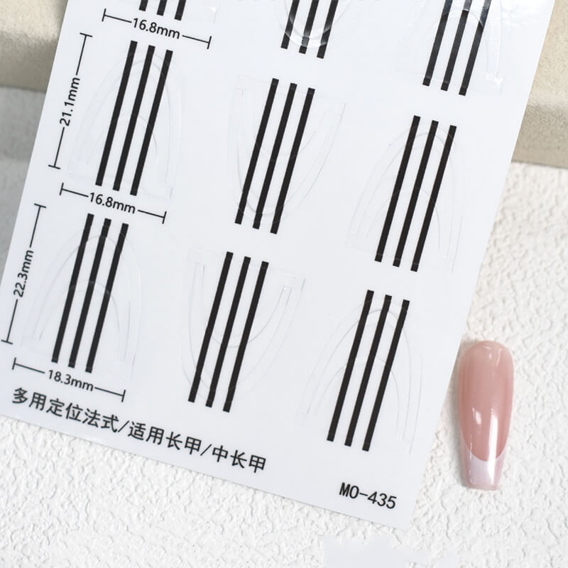 Accurate French Nail Art Stencil Stickers with Alignment Line