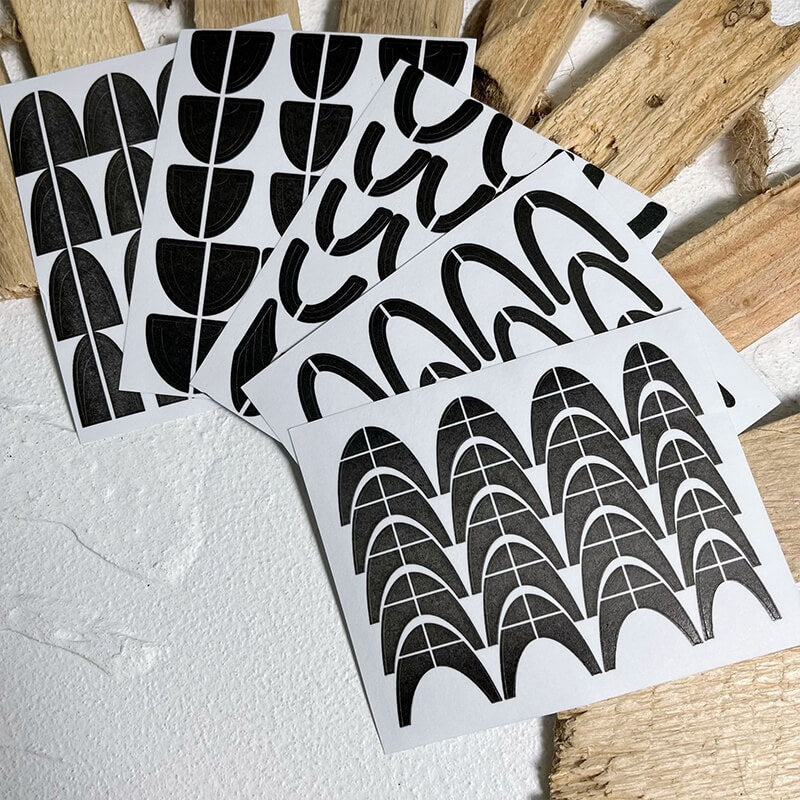 2 pcs French Nail Art Sticker Stencils with Alignment Line