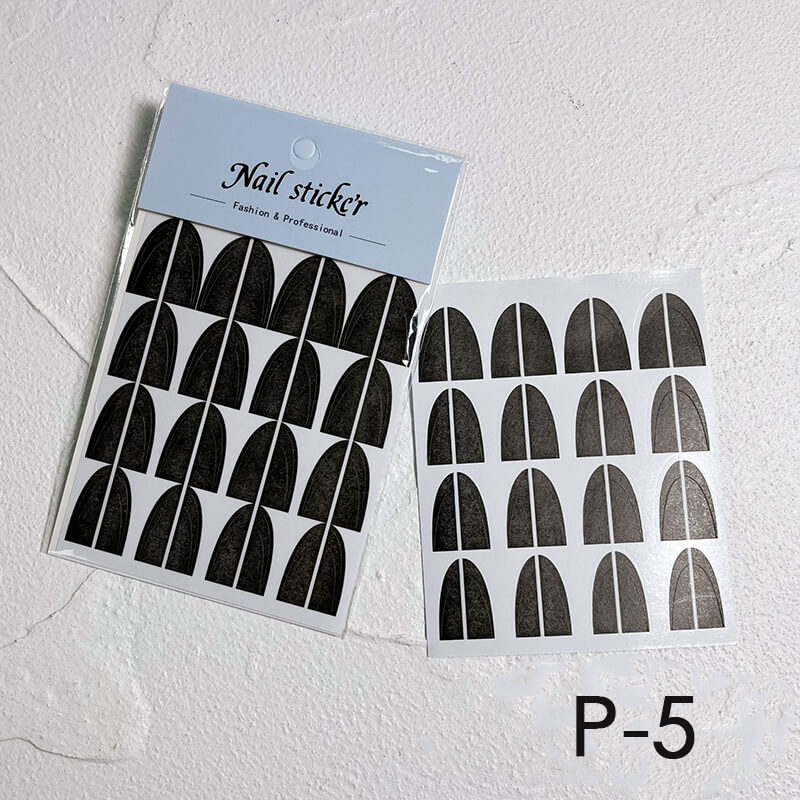 2 pcs French Nail Art Sticker Stencils with Alignment Line