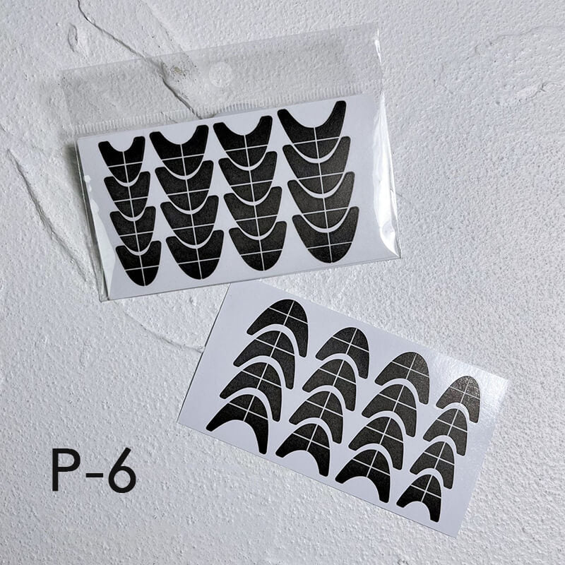 2 pcs French Nail Art Sticker Stencils with Alignment Line