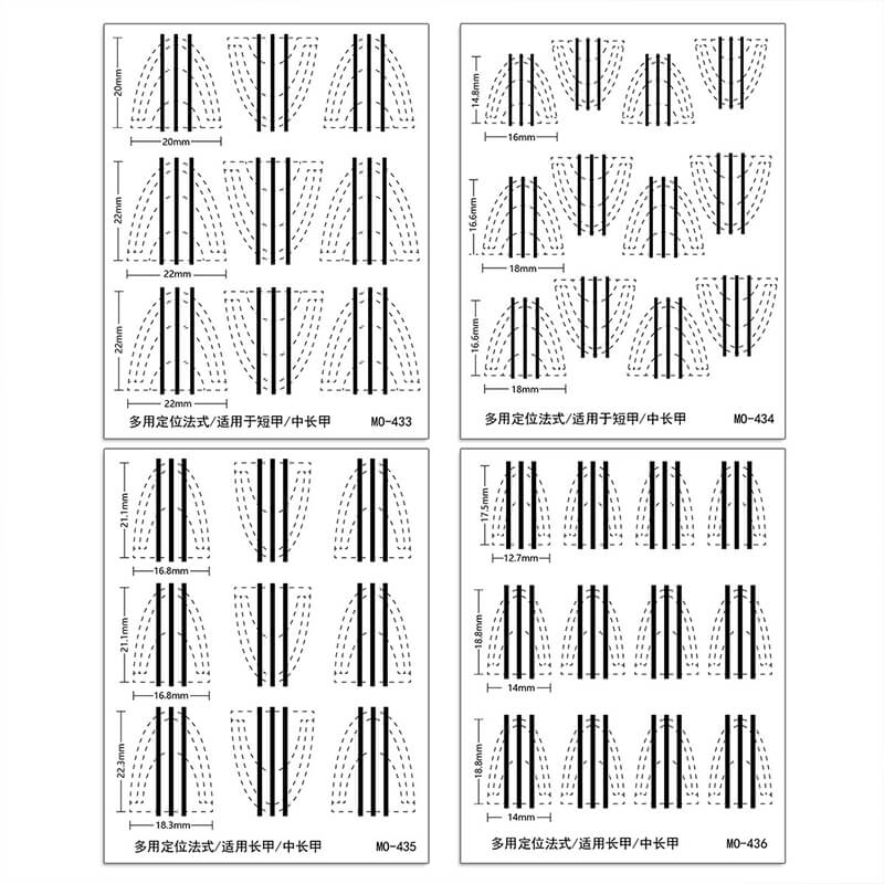 Accurate French Nail Art Stencil Stickers with Alignment Line