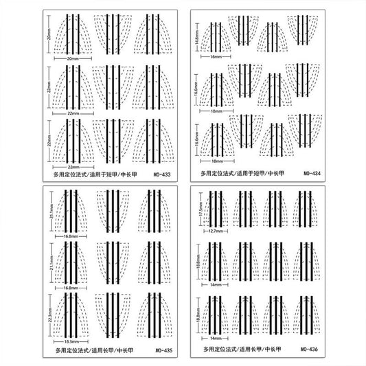 Accurate French Plaid Nail Art Stencil Stickers with Alignment Line