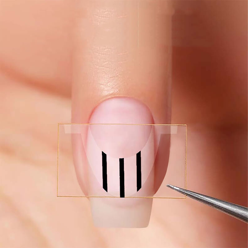 Accurate French Nail Art Stencil Stickers with Alignment Line