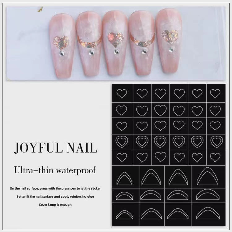 6 Pcs Nail Stickers Flower Heart Star Butterfly Sticker For Nail Art