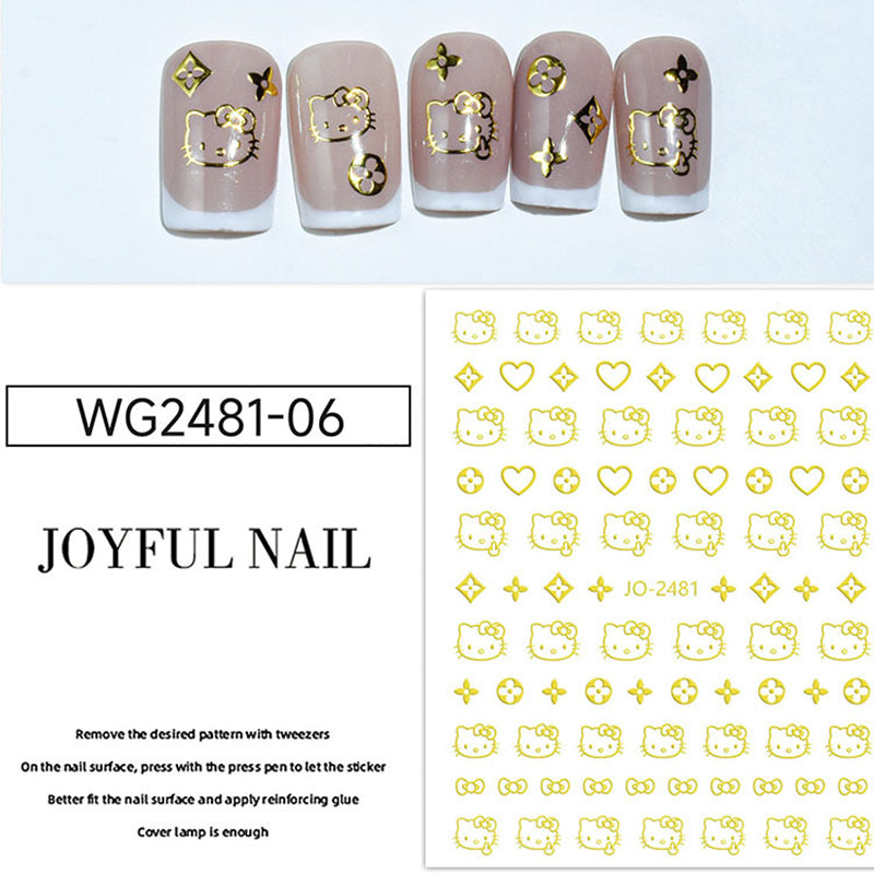 3D Cute Kitty Nail Art Stickers Nail DIY Decals