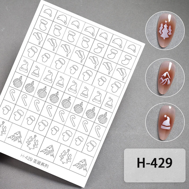 Upgraded Ultra-Thin Transparent Holiday Halloween Christmas Snowflake Fireworks Nail Art Stickers