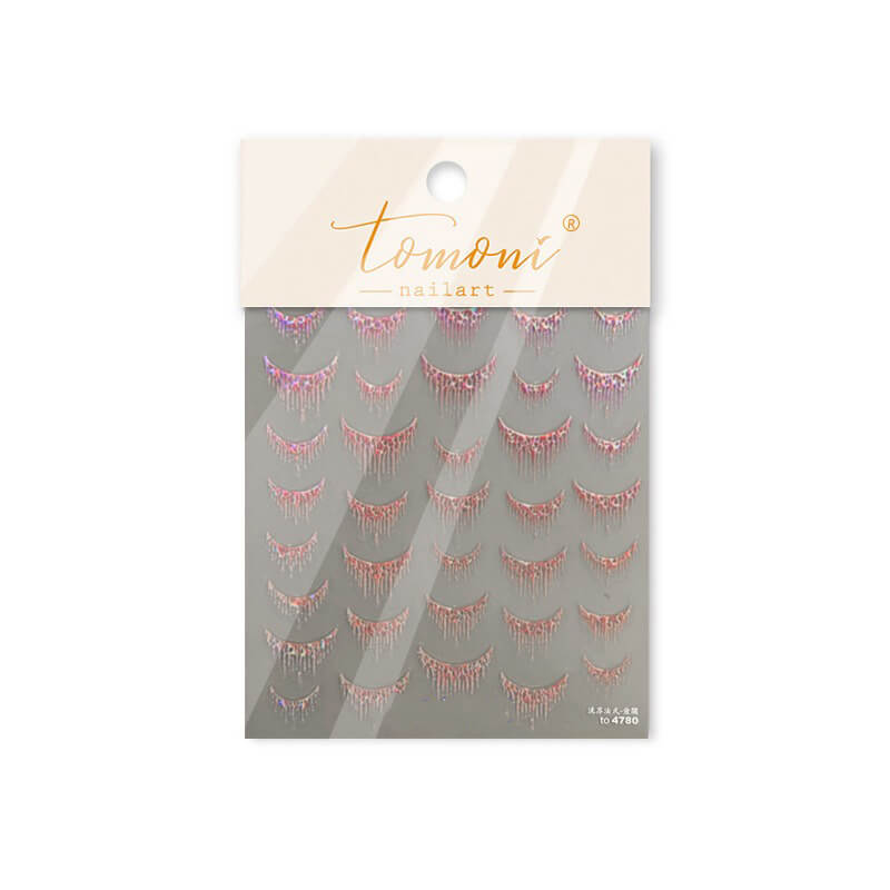 Shiny Sliver Gliding French Tassel Nail Art Sticker