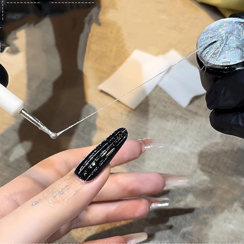 Sparkling Pull Line Nail Gel – No Wipe Elastic Drawing Gel for Nail Art