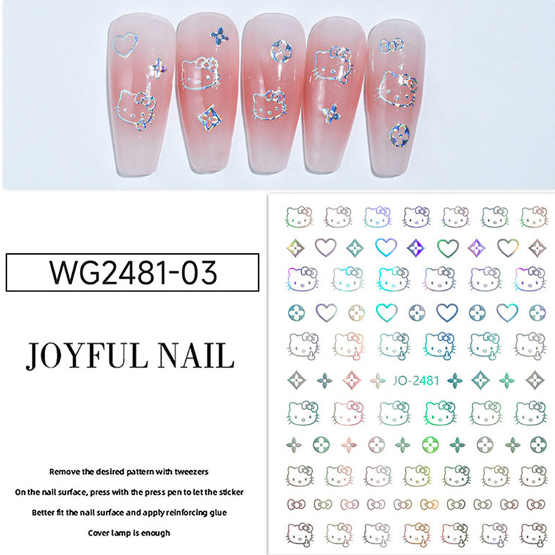 3D Cute Kitty Nail Art Stickers Nail DIY Decals