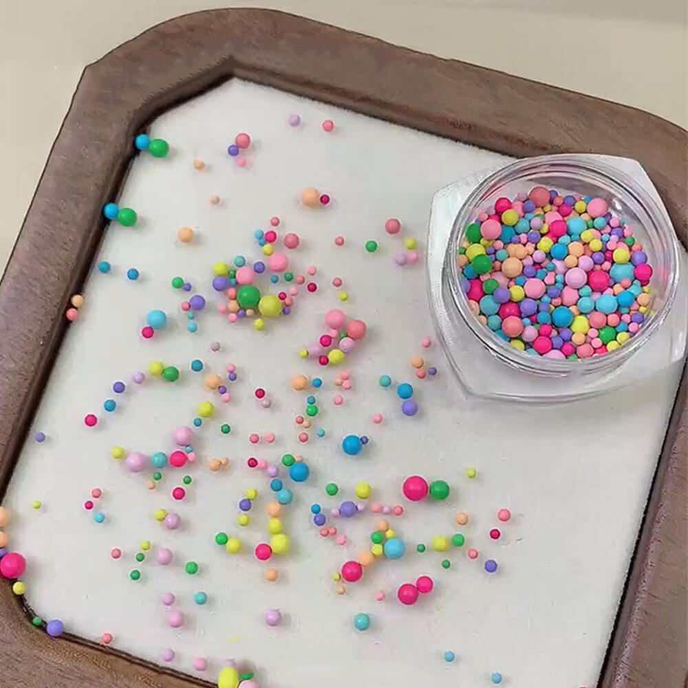 Colorful Nail Beads & Metal Charms Nail DIY Decols