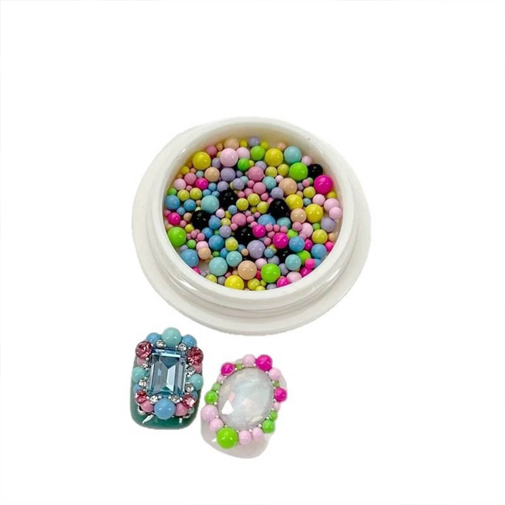 Colorful Nail Beads & Metal Charms Nail DIY Decols