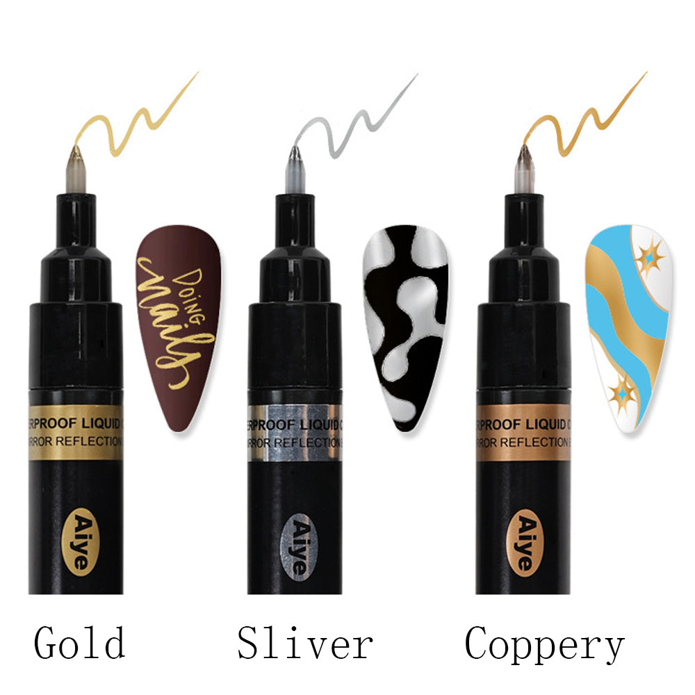 Nail Art Graffiti Pen Chrome Nail Art Pen Mirror Effect for Nail Art Design
