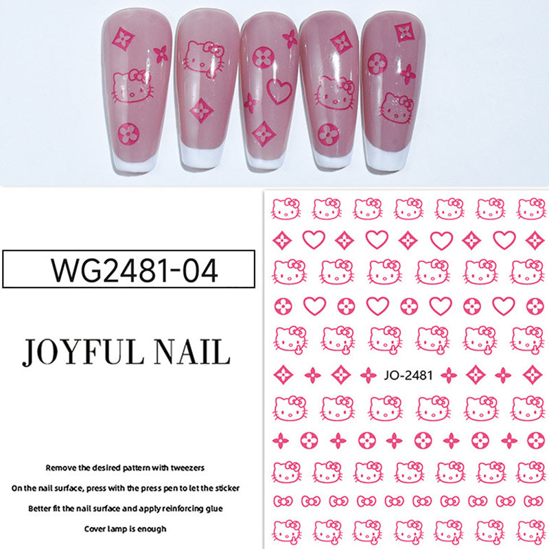3D Cute Kitty Nail Art Stickers Nail DIY Decals
