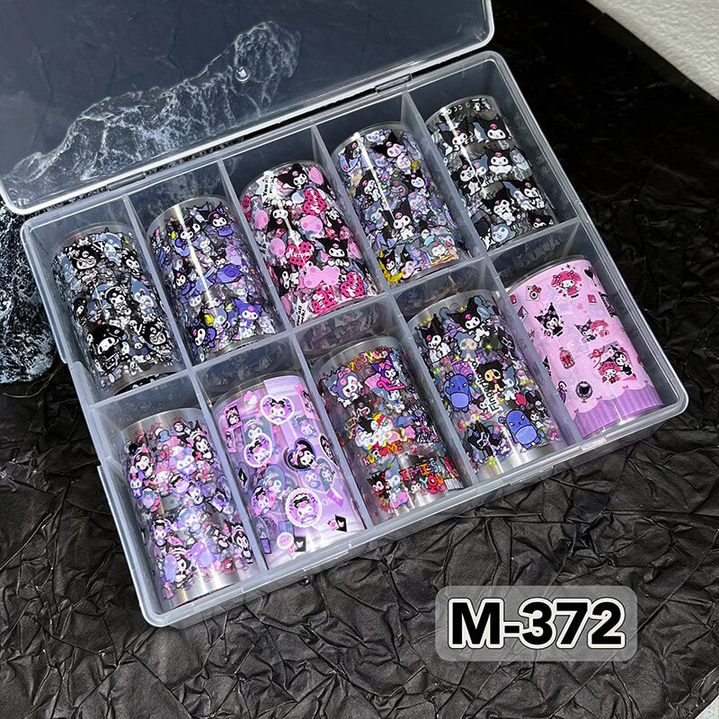 New Bow Flower Bear Nail Foil Transfer Paper – Cute Floral Nail Art Sticker Rolls