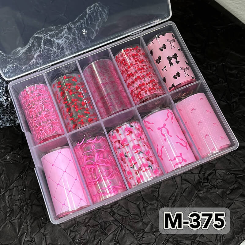 New Bow Flower Bear Nail Foil Transfer Paper – Cute Floral Nail Art Sticker Rolls