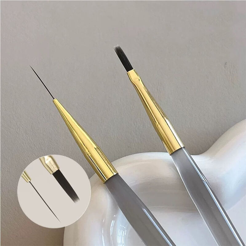 Plaid Nail Pen Liner Nail Art Brush Professional Checkered Nail Tool