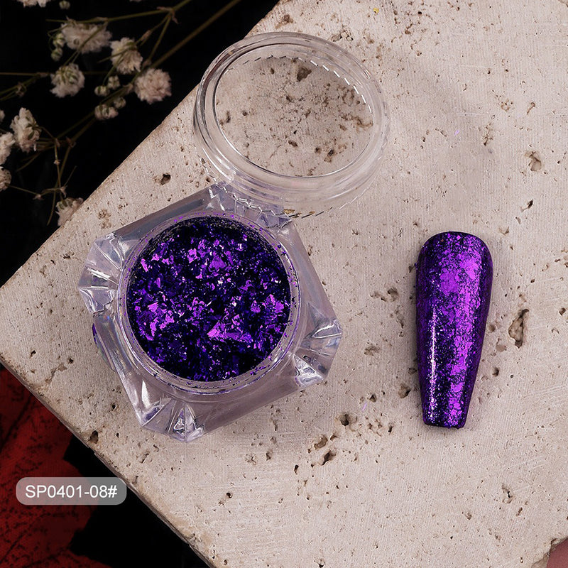 Glitter Nail Foil Flakes Sparkly Aluminum Nail Foil Sequins Nail Art Decoration