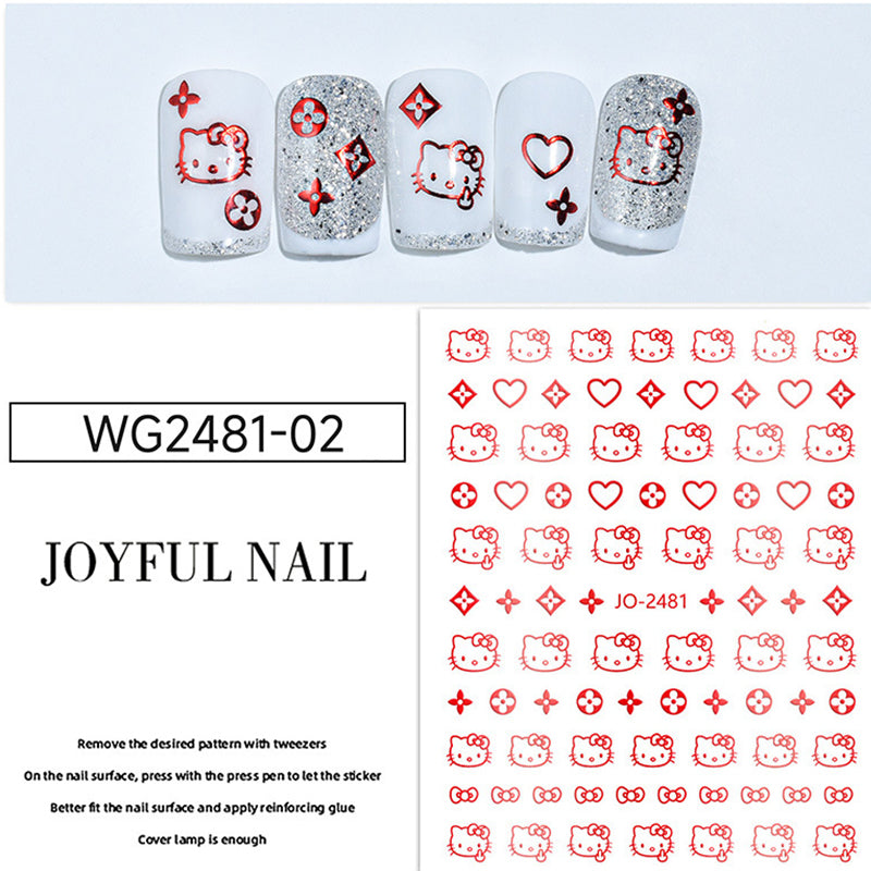 3D Cute Kitty Nail Art Stickers Nail DIY Decals