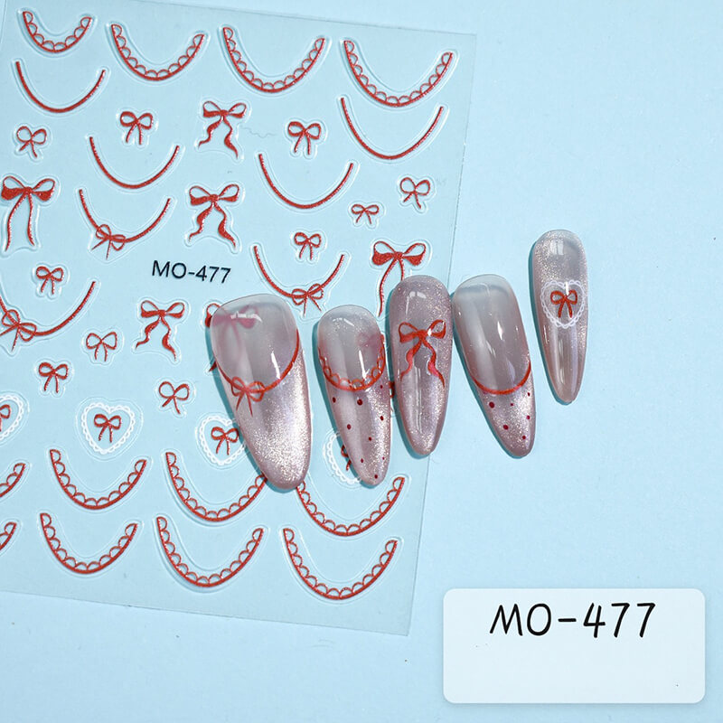 Cute Bowknot Lace Nail Art Sticker