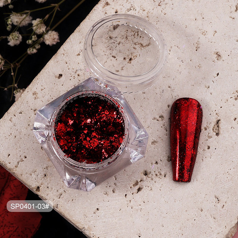 Glitter Nail Foil Flakes Sparkly Aluminum Nail Foil Sequins Nail Art Decoration