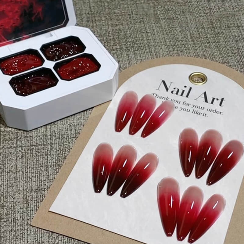 Four Grid Red Pat Paingting Gel No Wipe Gel Nail Polish