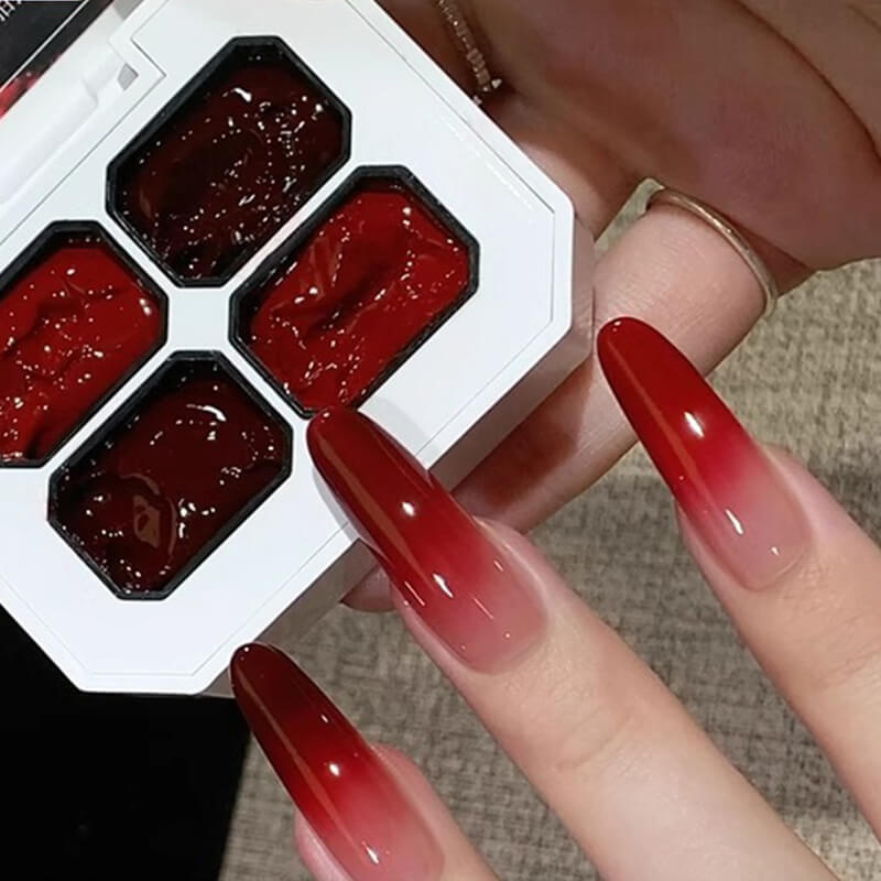 Four Grid Red Pat Paingting Gel No Wipe Gel Nail Polish