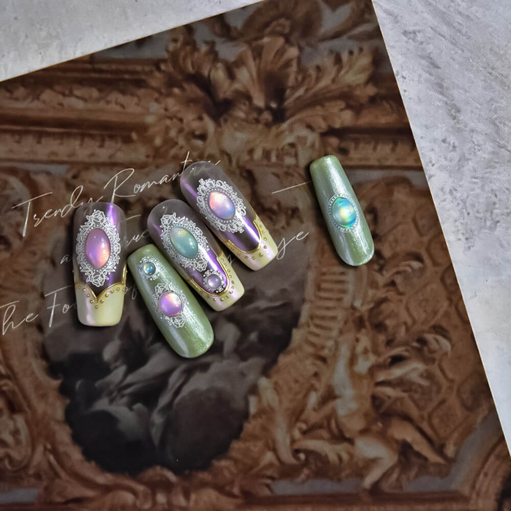 Retro Cat Eye Aurora Nail Art Stickers