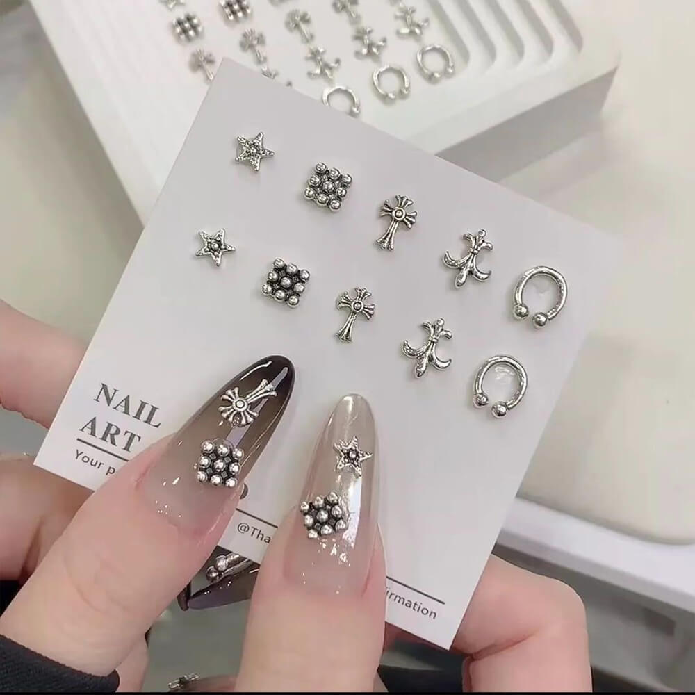 Punk Cross Alloy Nail Charms - Gothic Decor