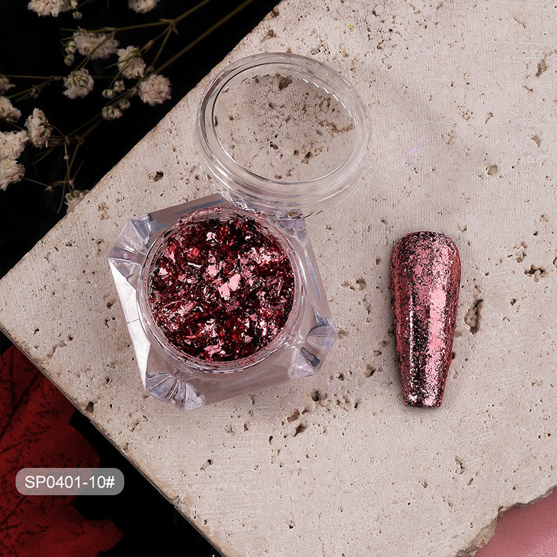 Glitter Nail Foil Flakes Sparkly Aluminum Nail Foil Sequins Nail Art Decoration