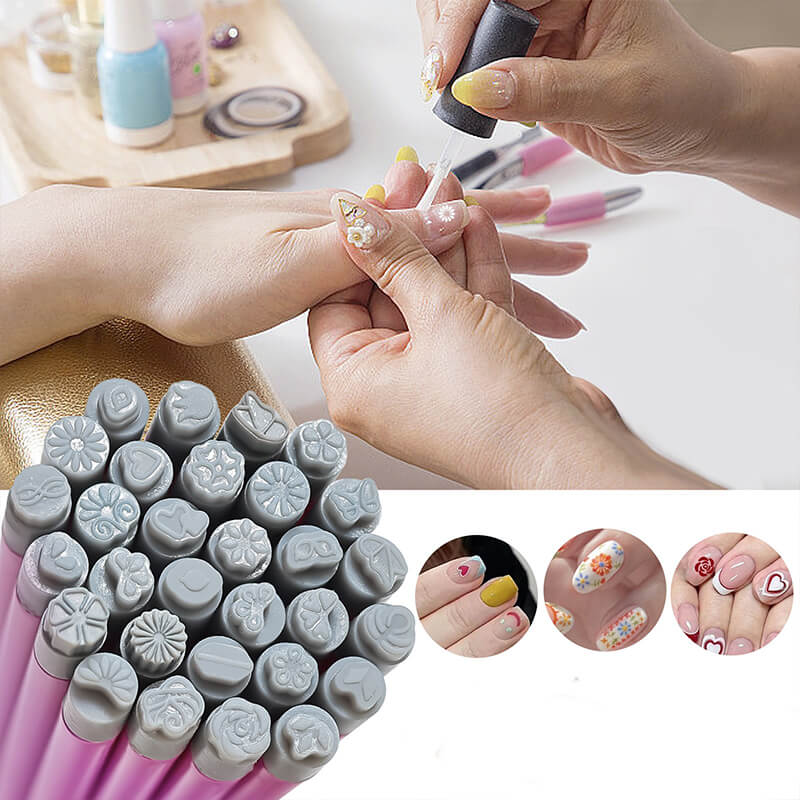 silicone stamping pen for flower doodle nail art designs-2