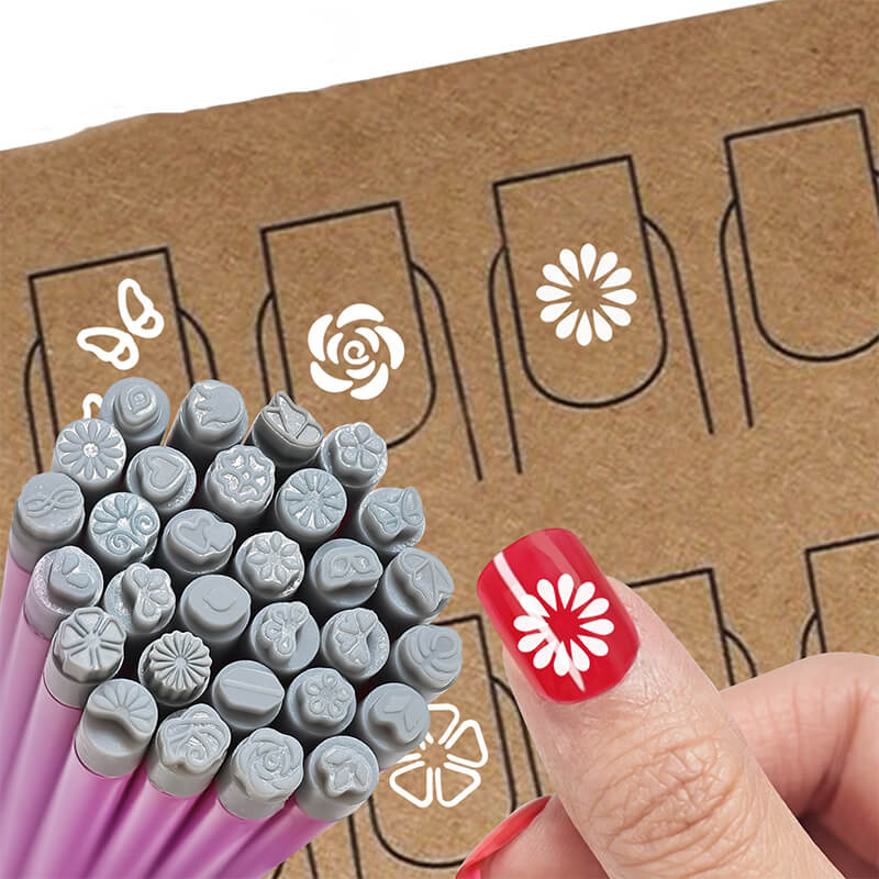silicone stamping pen for flower doodle nail art designs