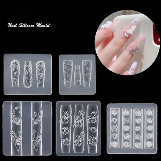 Flower Rose Bow Silicone Mold for Nail DIY Art